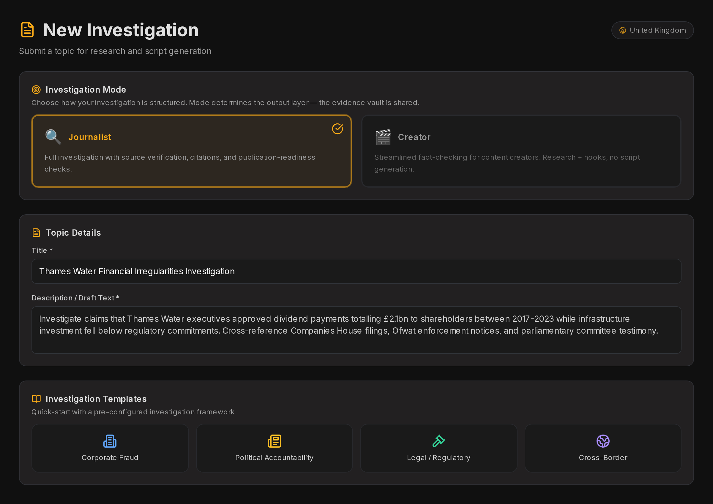 InvestiScript — Investigate